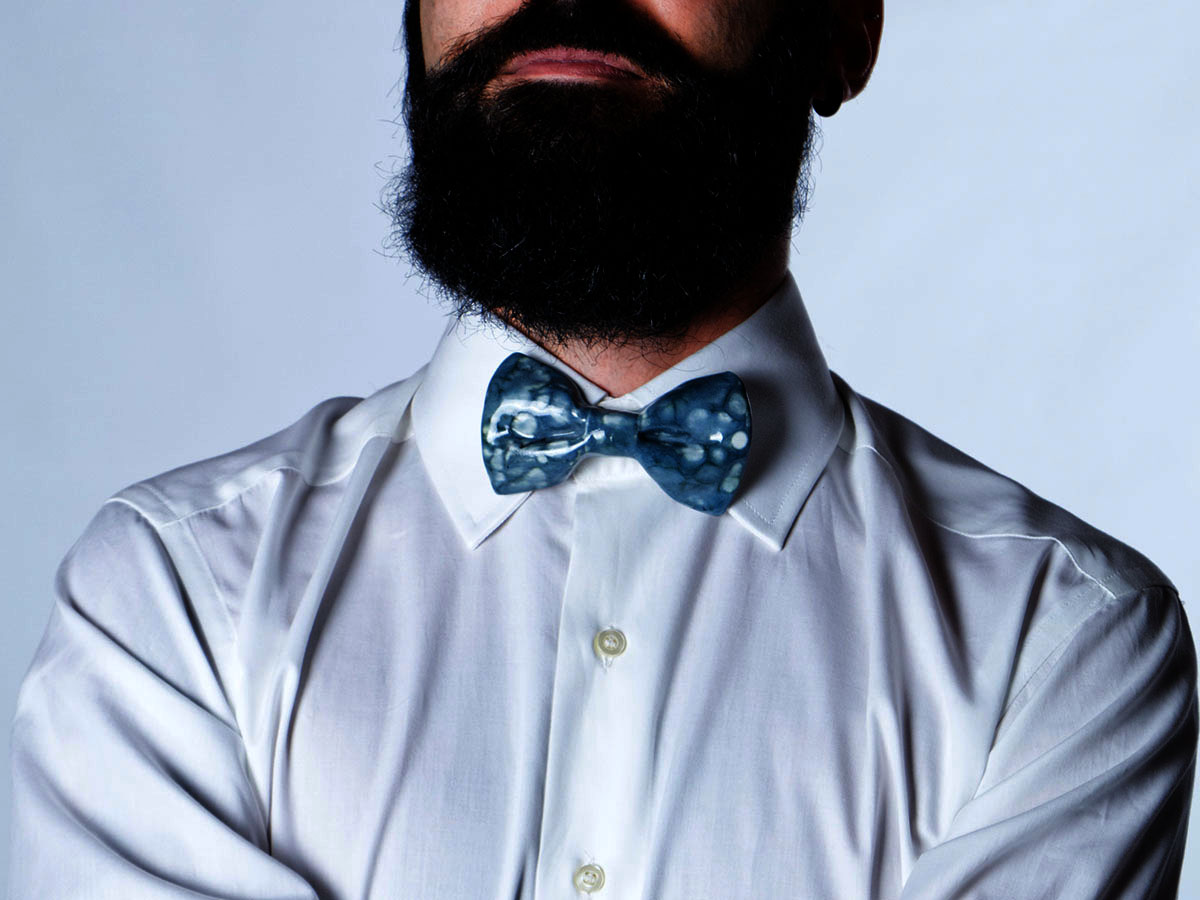Ceramic Bow Tie "Mottled Light Blue" - Image 2