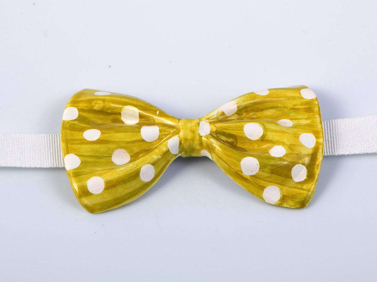 Papillon in ceramica "Giallo pois" - materia ceramica