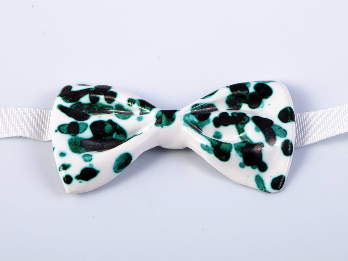 Papillon in ceramica "Verde ramina" - materia ceramica