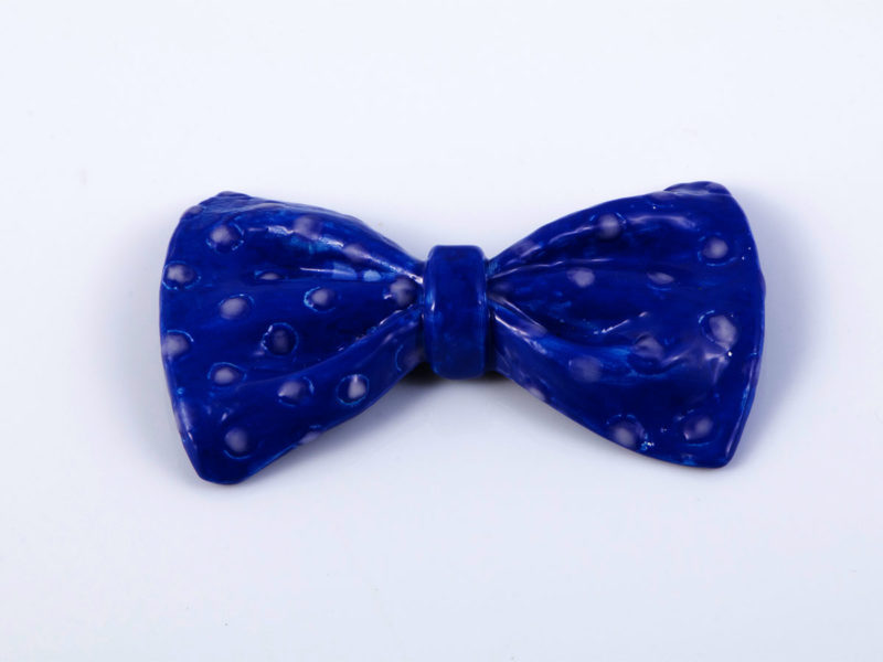Papillon in ceramica "Blu elettrico a pois" - materia ceramica
