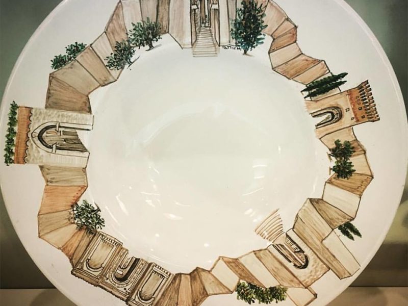 Piatto ceramica Perugia "Porte" | Collezione VISIONI