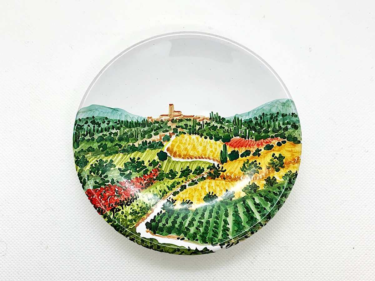 Piatto in ceramica "Campagna umbro-toscana"