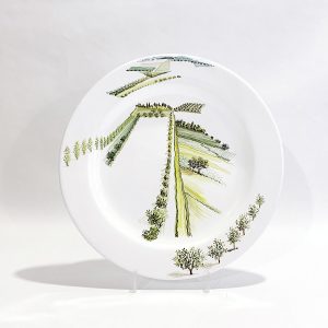 Piatto in ceramica "Visioni del paesaggio umbro-toscano"