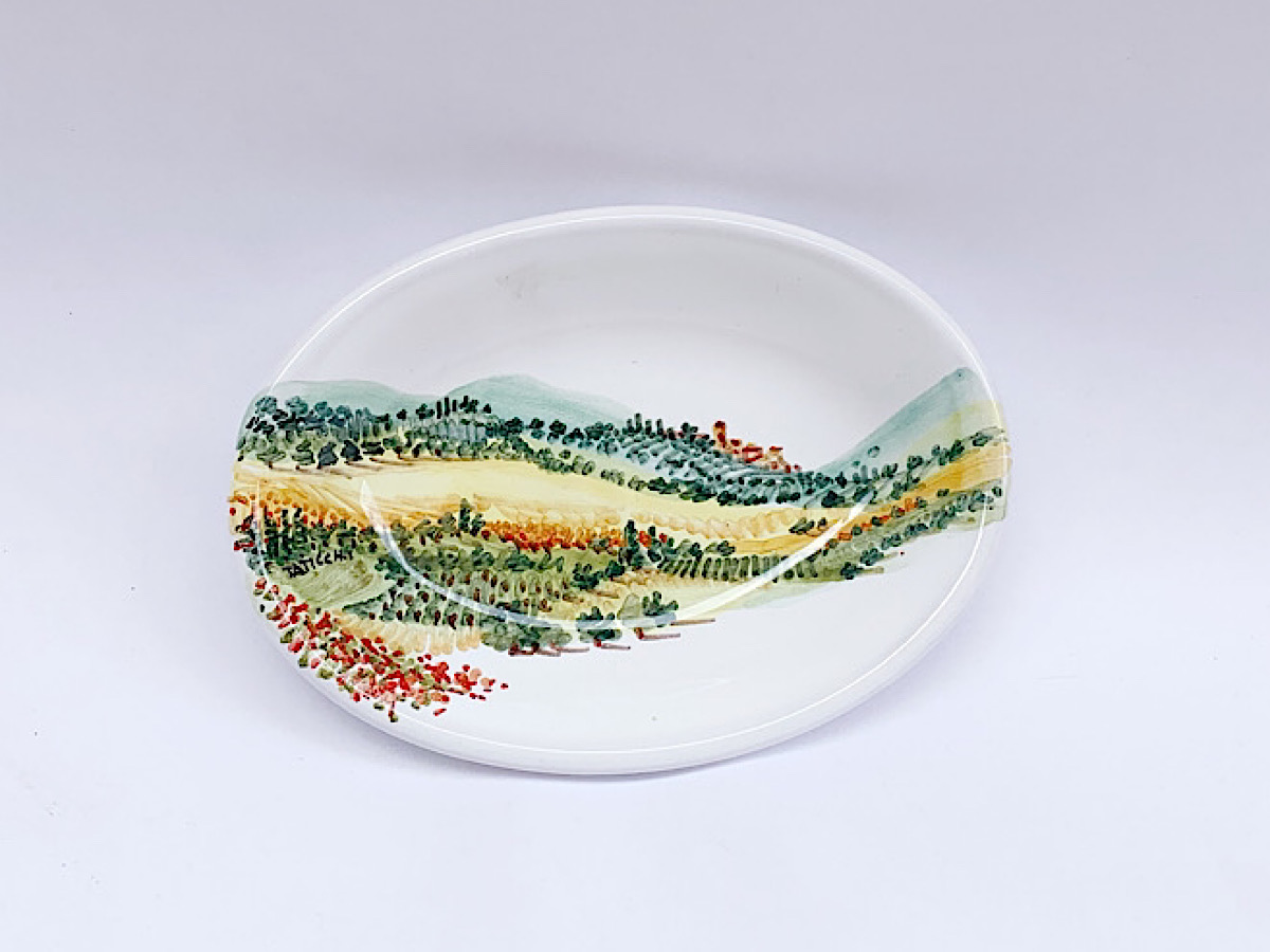 Ceramic Saucer with typical italian landscape