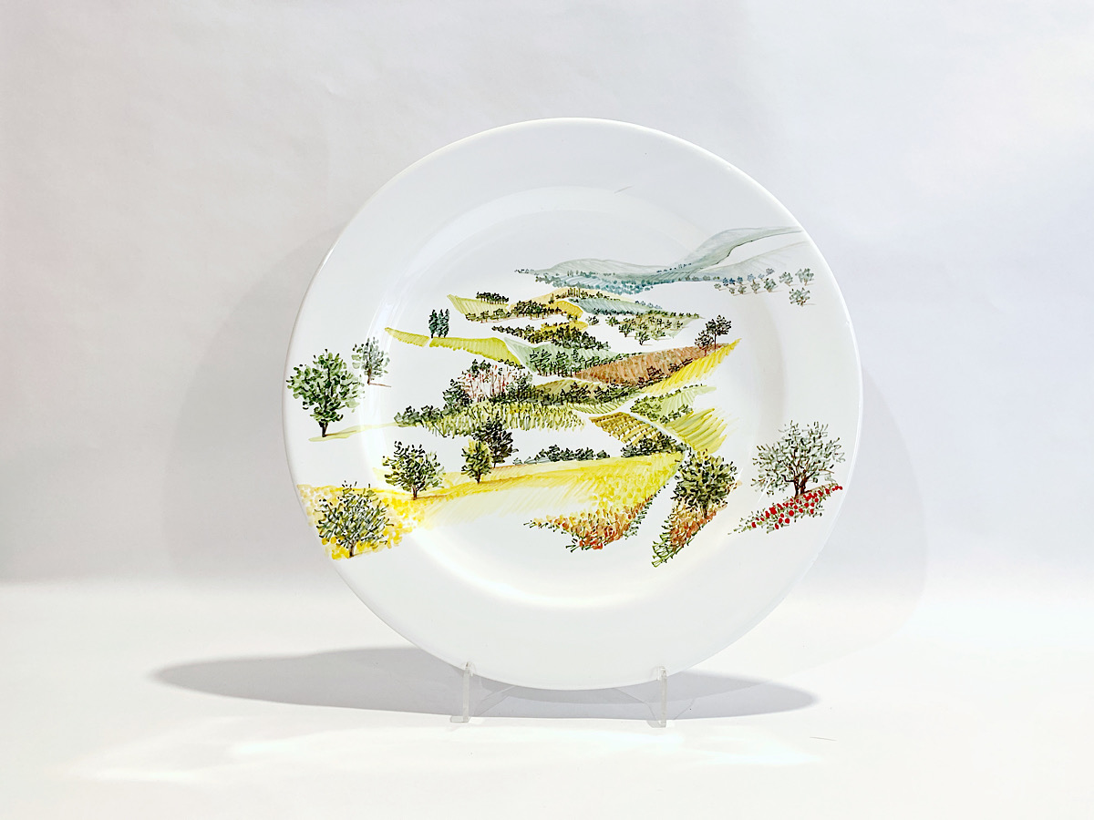 Piatto in ceramica "Visioni della campagna umbro-toscana"