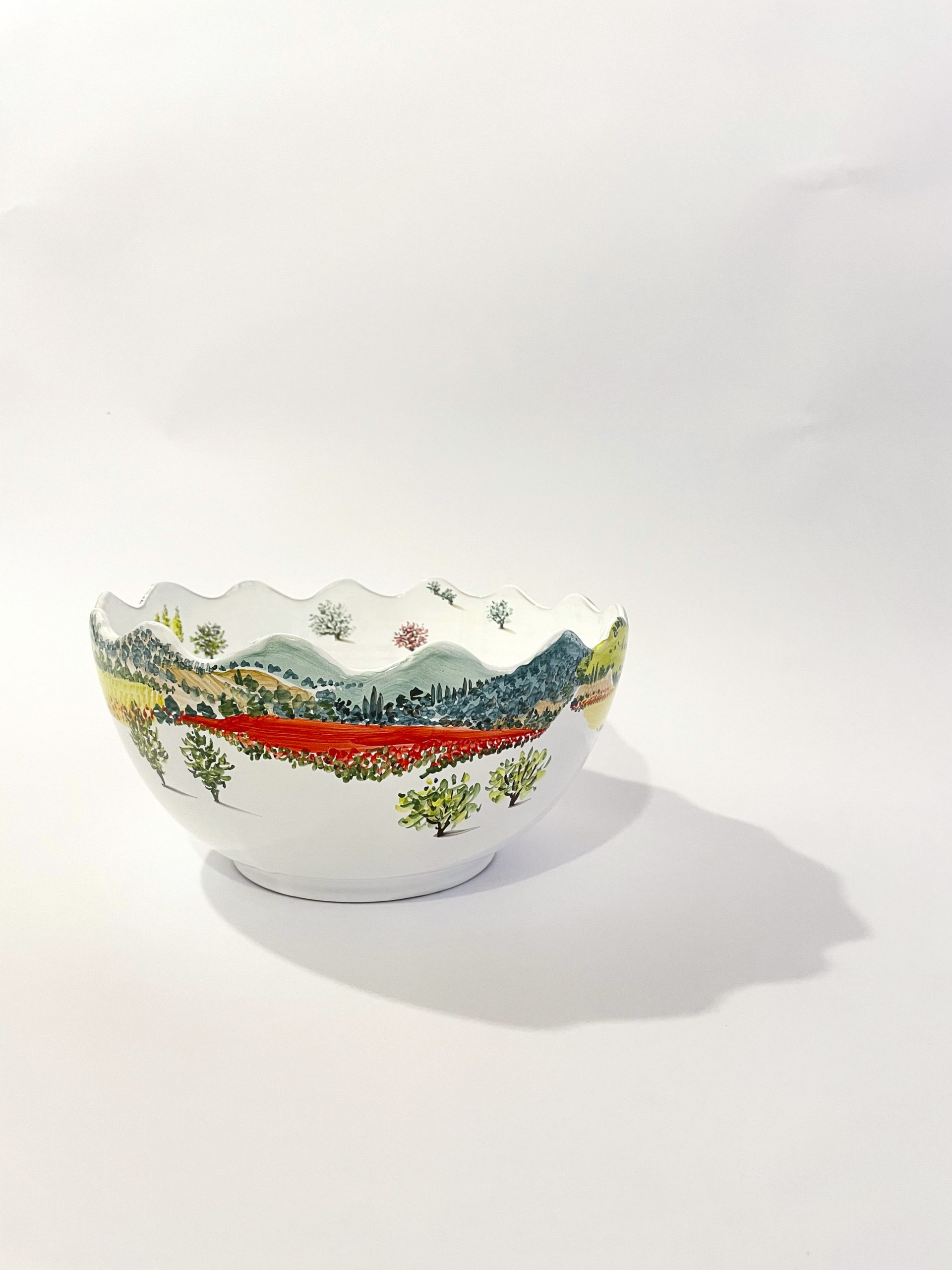 Ciotola onde in ceramica "Paesaggio umbro-toscano" - immagine 2