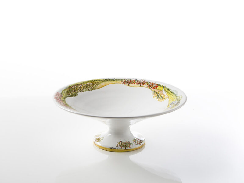 Fruttiera small in ceramica “Visioni” dipinta a mano da Materia Ceramica Umbria Perugia