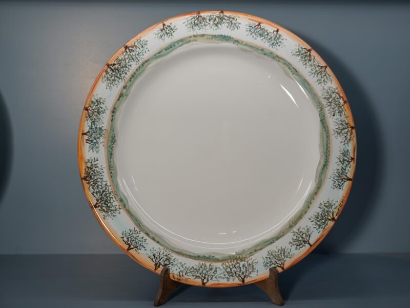 Ceramic plate "Trees" hand-painted by Materia Ceramica Umbria Perugia