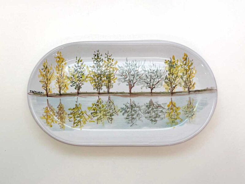 Ceramic tray "Trees" hand-painted by Materia Ceramica